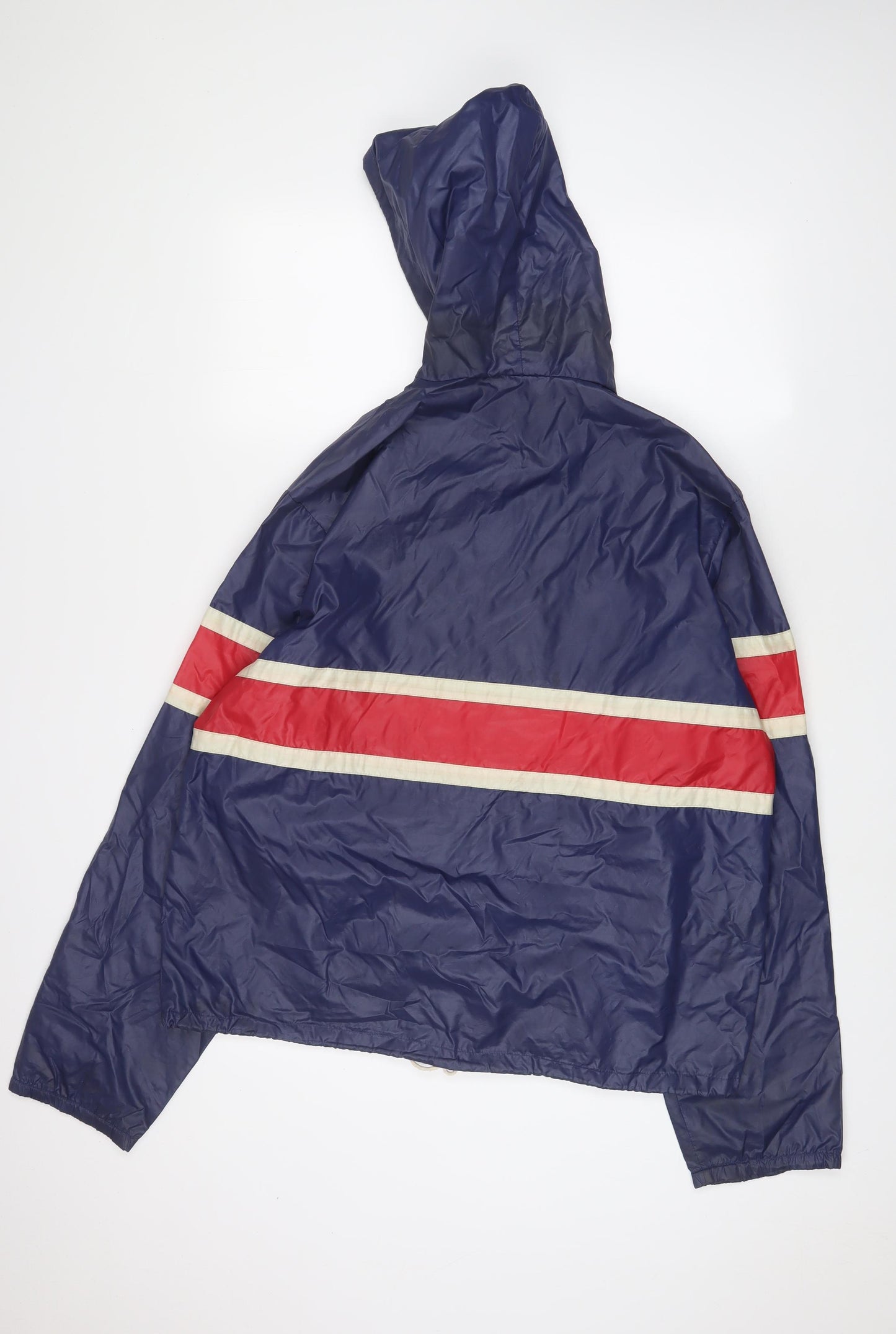 Lacoste IZOD Mens Blue Windbreaker Jacket Size L Zip - Logo, Embroidered