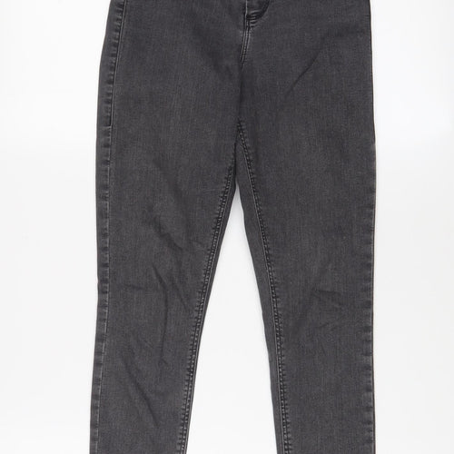 Topshop Womens Grey Cotton Skinny Jeans Size 26 in L26 in Regular Zip