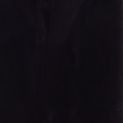 DASH Womens Purple Cotton Trousers Size 14 L29 in Regular Zip