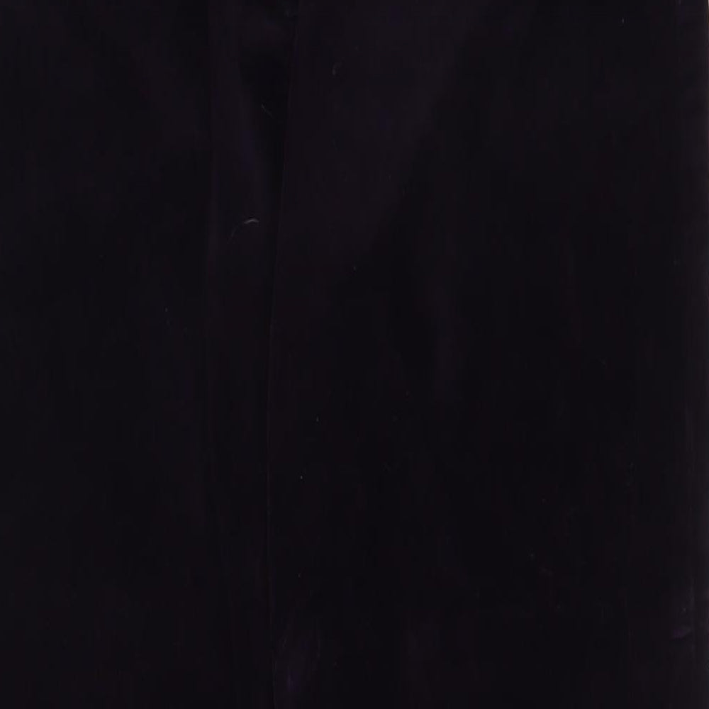 DASH Womens Purple Cotton Trousers Size 14 L29 in Regular Zip