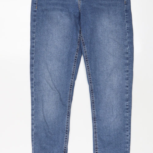 Topshop Womens Blue Cotton Skinny Jeans Size 26 in L27 in Regular Zip