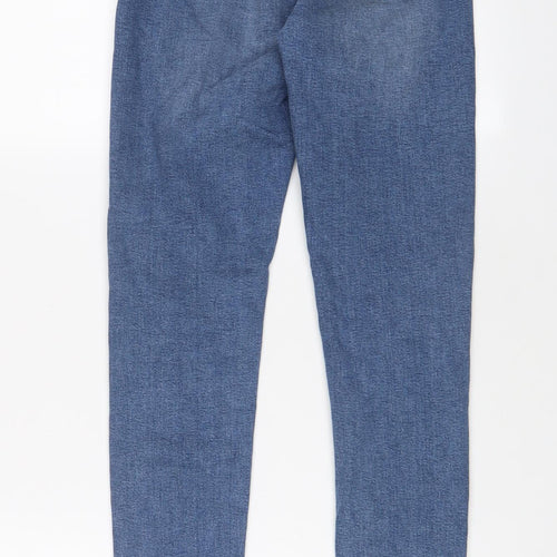 Topshop Womens Blue Cotton Skinny Jeans Size 26 in L27 in Regular Zip