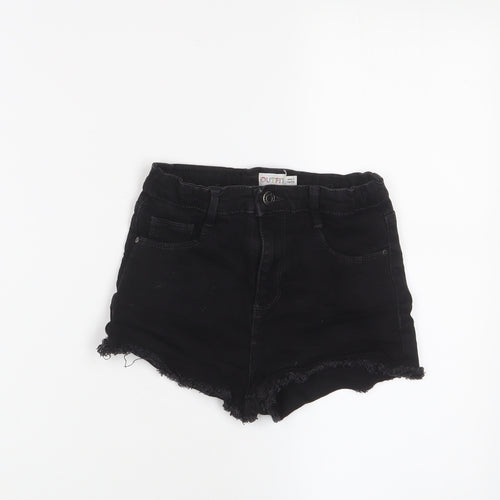 outfit Girls Black Cotton Bermuda Shorts Size 9 Years Regular Zip - Adjustable waist, Pockets