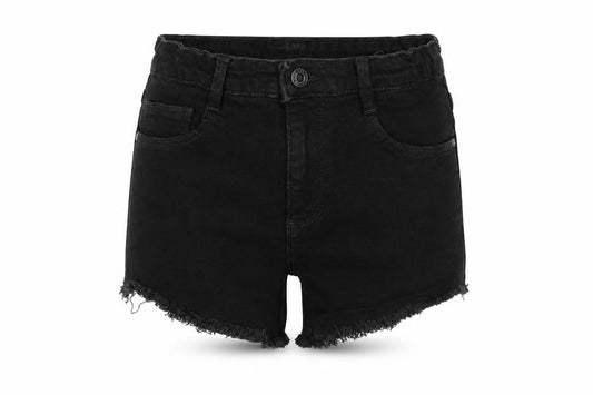 outfit Girls Black Cotton Bermuda Shorts Size 9 Years Regular Zip - Adjustable waist, Pockets