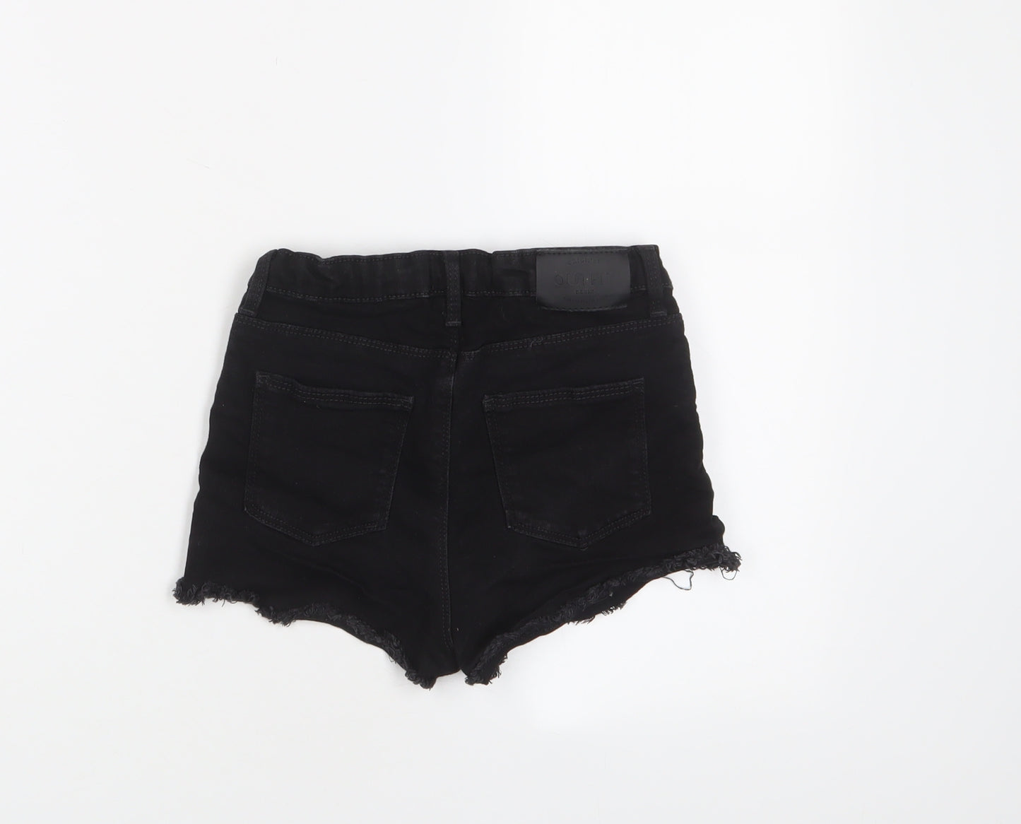 outfit Girls Black Cotton Bermuda Shorts Size 9 Years Regular Zip - Adjustable waist, Pockets