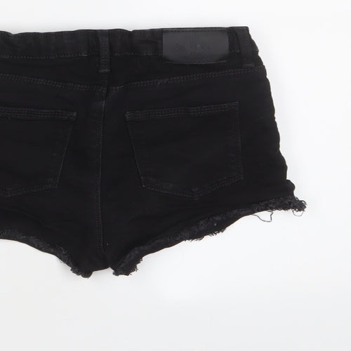 outfit Girls Black Cotton Bermuda Shorts Size 9 Years Regular Zip - Adjustable waist, Pockets