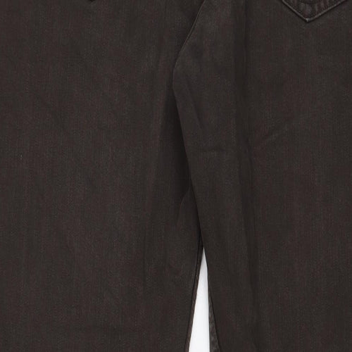 Blue Harbour Mens Brown Cotton Straight Jeans Size 42 in L31 in Regular Zip