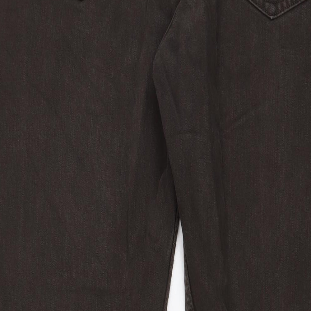 Blue Harbour Mens Brown Cotton Straight Jeans Size 42 in L31 in Regular Zip