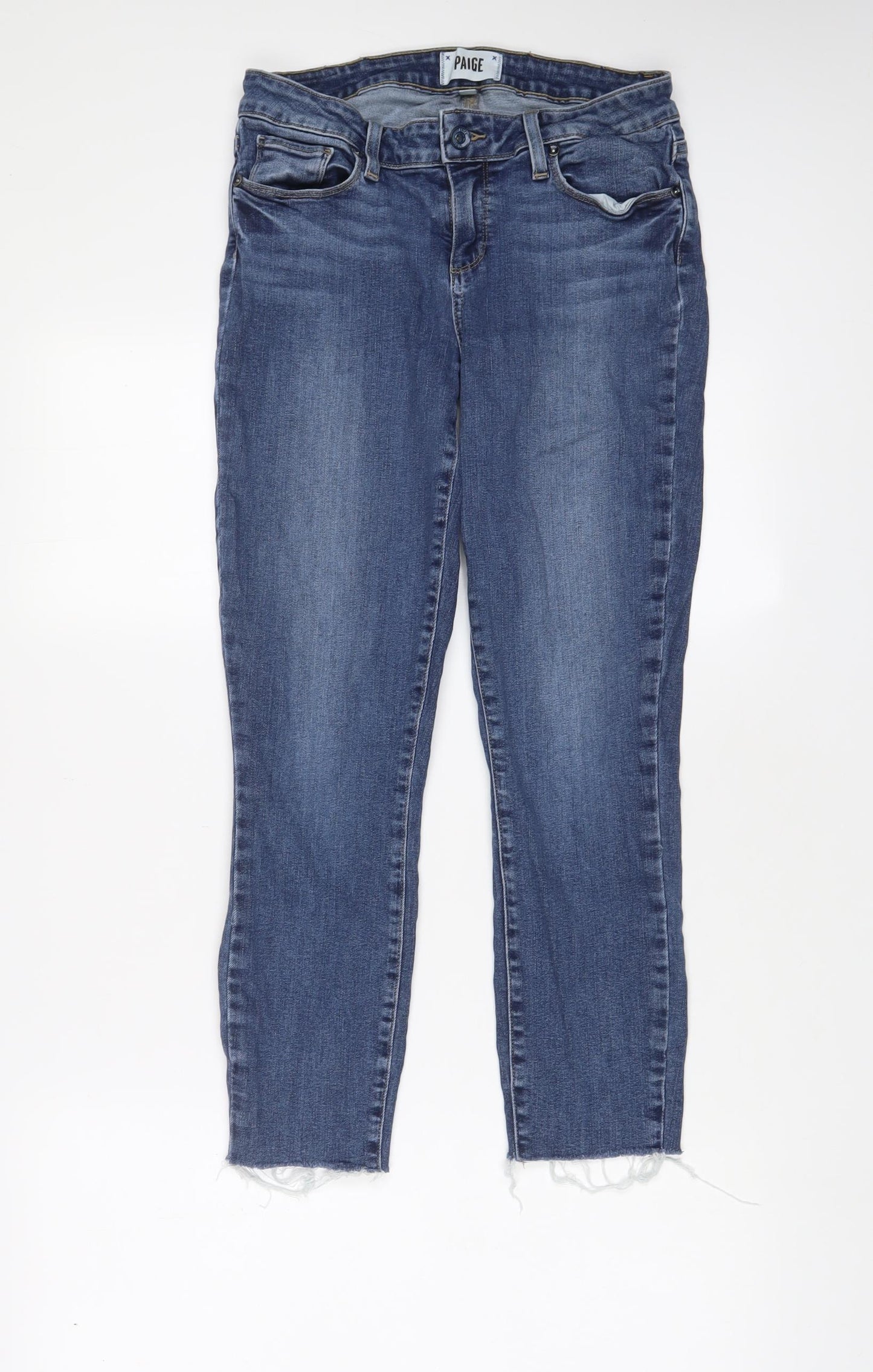 Paige Womens Blue Cotton Cropped Jeans Size 29 in L24 in Regular Zip