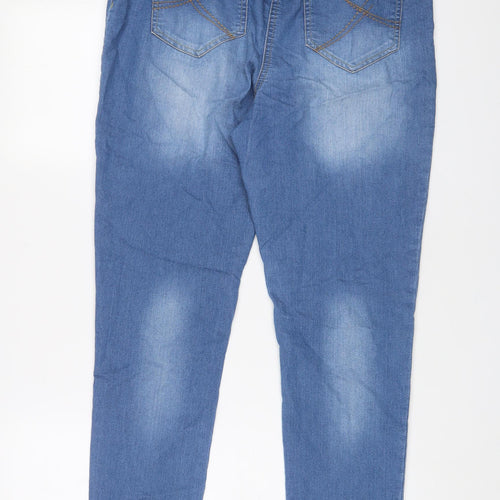 TU Womens Blue Cotton Jegging Jeans Size 14 L31 in Regular