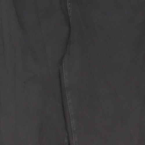 New Look Womens Grey Cotton Straight Jeans Size 16 L31 in Regular Zip