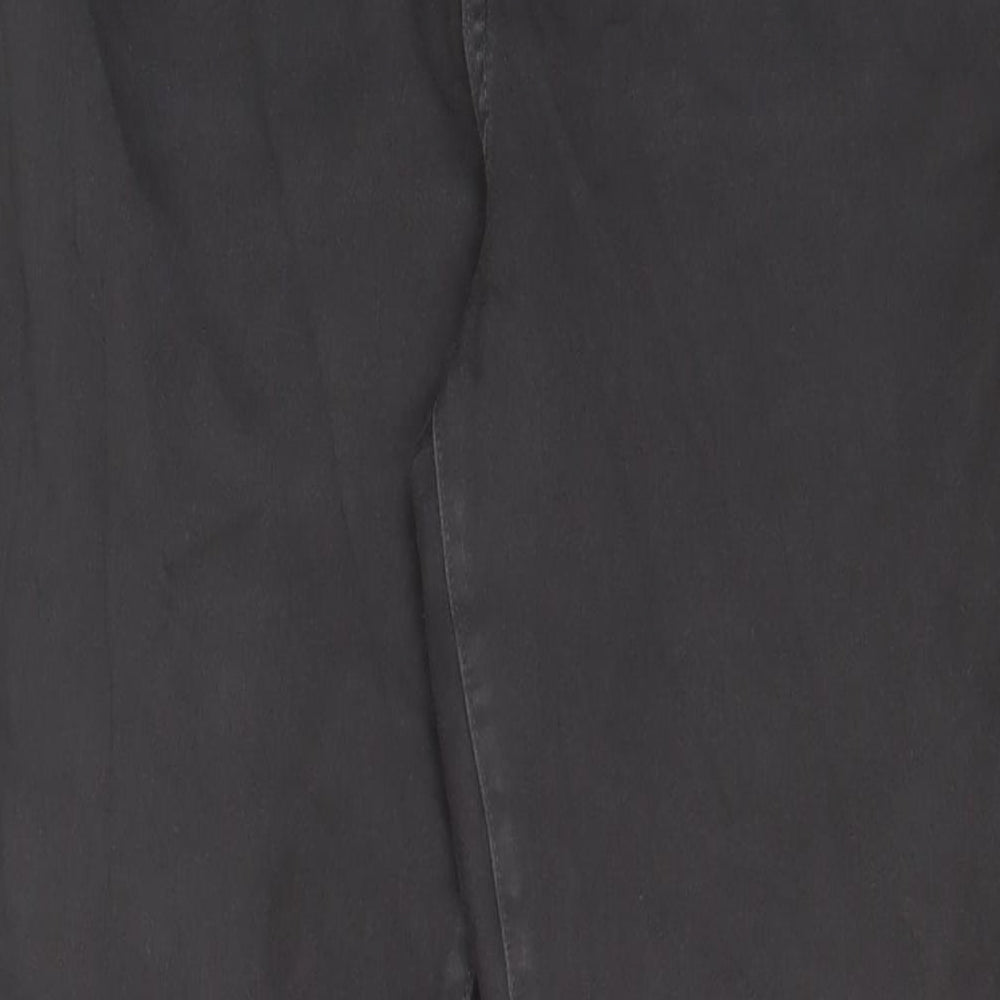 New Look Womens Grey Cotton Straight Jeans Size 16 L31 in Regular Zip