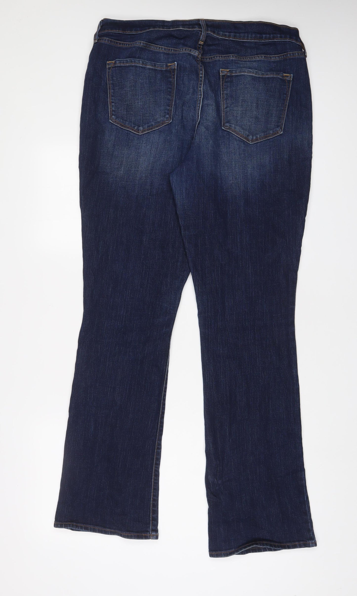 Old Navy Womens Blue Cotton Bootcut Jeans Size 14 L32 in Regular Zip