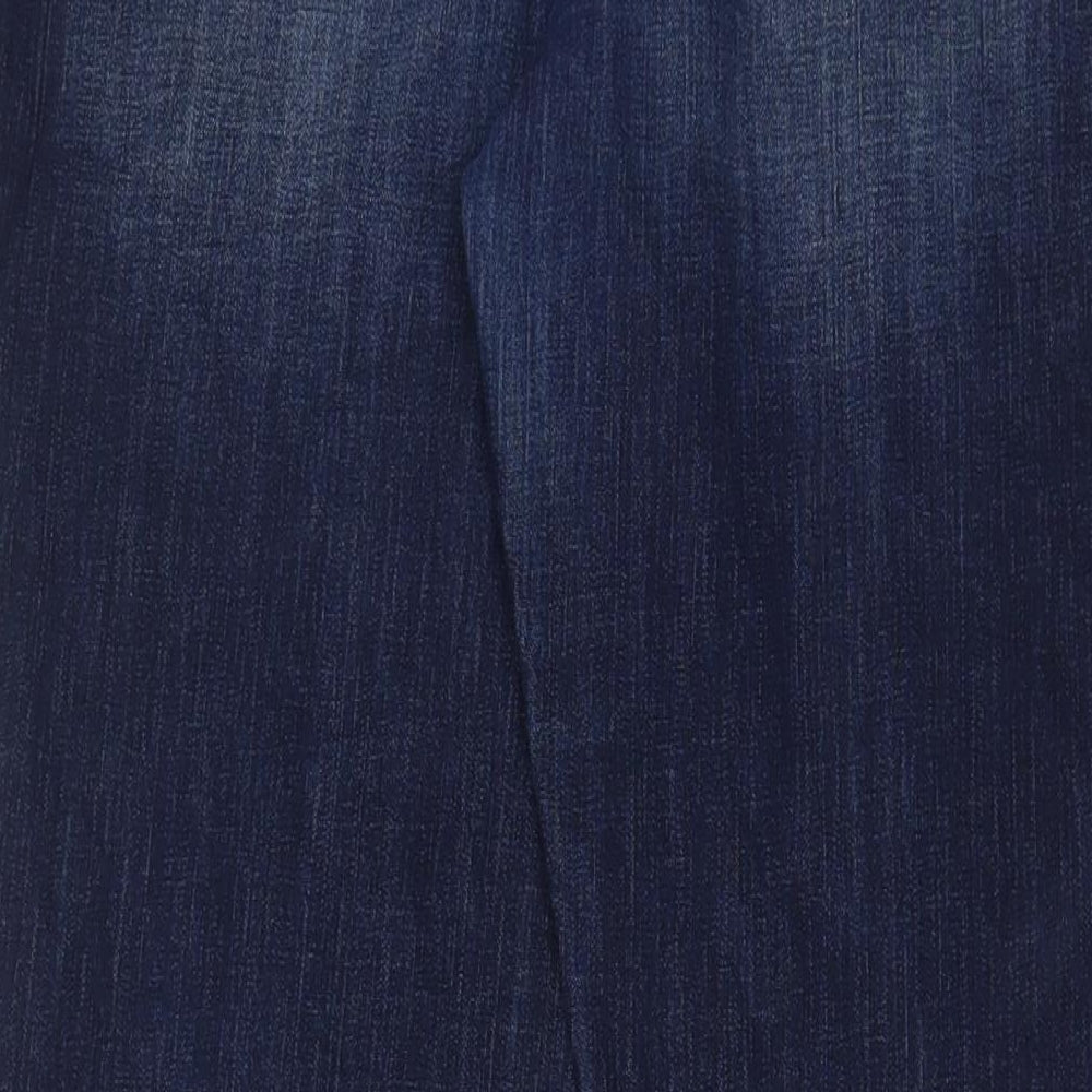 Old Navy Womens Blue Cotton Bootcut Jeans Size 14 L32 in Regular Zip