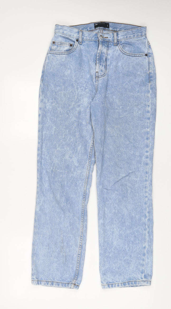 ASOS Womens Blue Cotton Straight Jeans Size 28 in L30 in Regular Button