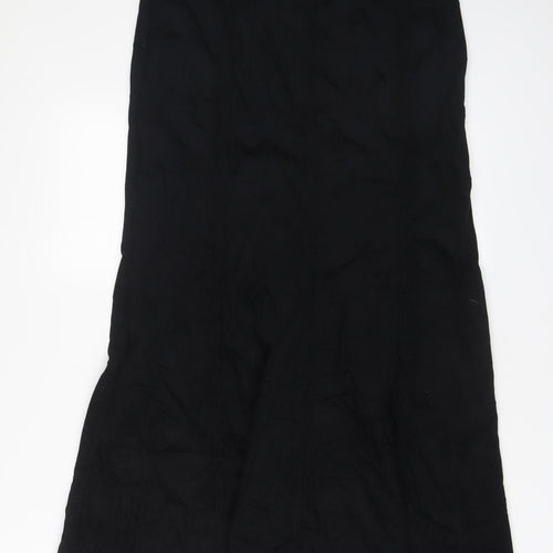 NEXT Womens Black Cotton A-Line Skirt Size 10 Zip