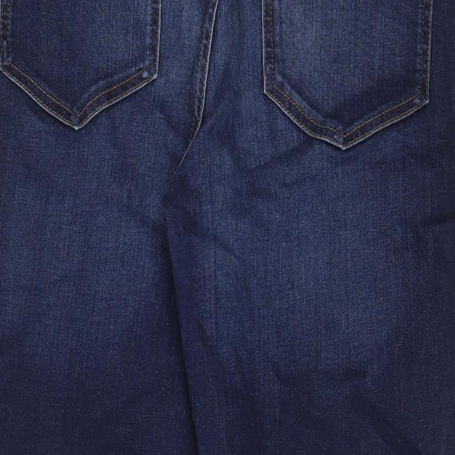 F&F Womens Blue Cotton Cropped Jeans Size 18 L23 in Regular Zip