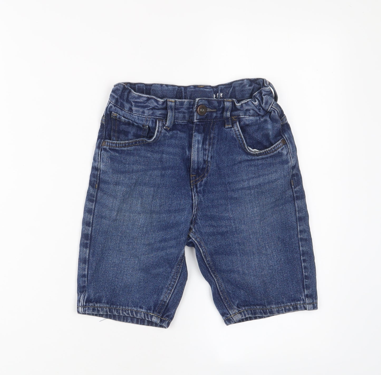 Matalan Boys Blue Cotton Bermuda Shorts Size 9 Years L7 in Regular Zip - Adjustable waist, Pockets