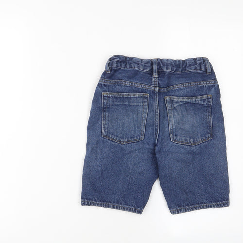 Matalan Boys Blue Cotton Bermuda Shorts Size 9 Years L7 in Regular Zip - Adjustable waist, Pockets