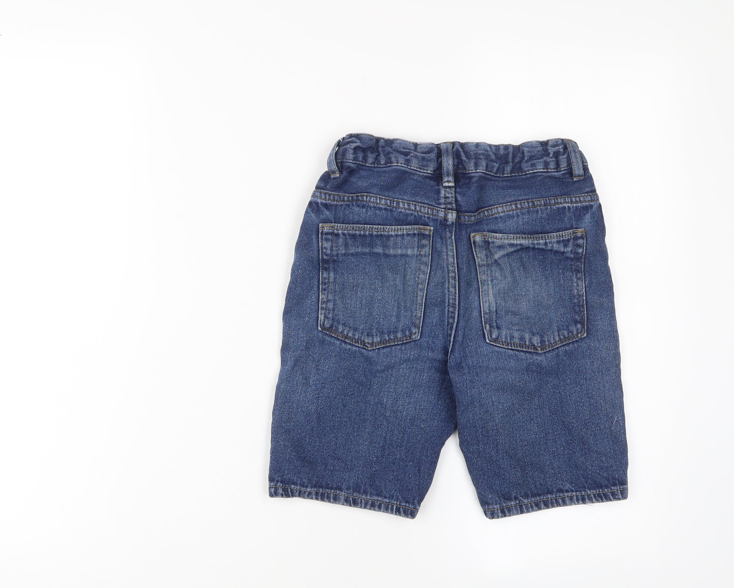 Matalan Boys Blue Cotton Bermuda Shorts Size 9 Years L7 in Regular Zip - Adjustable waist, Pockets