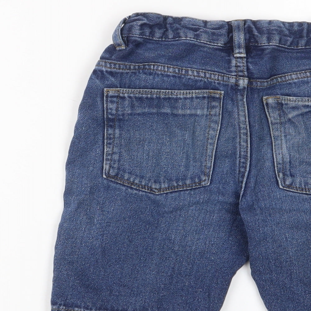 Matalan Boys Blue Cotton Bermuda Shorts Size 9 Years L7 in Regular Zip - Adjustable waist, Pockets