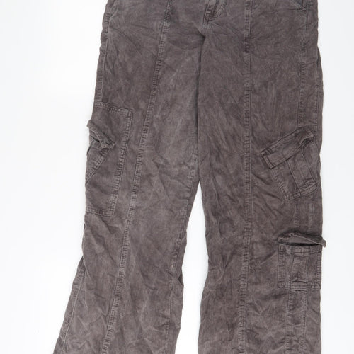 BDG Womens Brown Cotton Cargo Trousers Size M L32 in Regular Hook & Eye