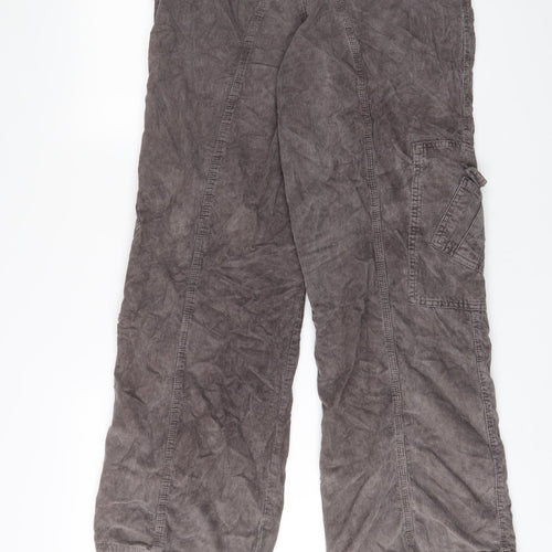 BDG Womens Brown Cotton Cargo Trousers Size M L32 in Regular Hook & Eye