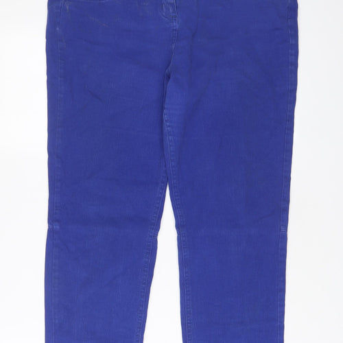 Kaleidoscope Womens Blue Cotton Skinny Jeans Size 18 L28 in Regular Zip - Ankle zip