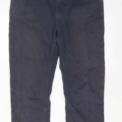 Fat Face Womens Blue Cotton Cropped Jeans Size 12 L24 in Regular Zip