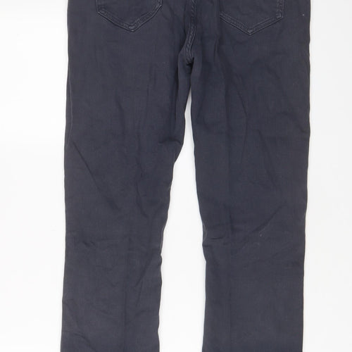 Fat Face Womens Blue Cotton Cropped Jeans Size 12 L24 in Regular Zip