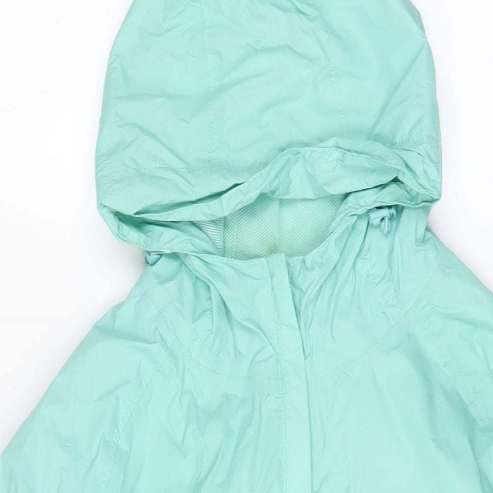 Mountain Warehouse Womens Blue Rain Coat Coat Size 20 Zip - Zip Pockets