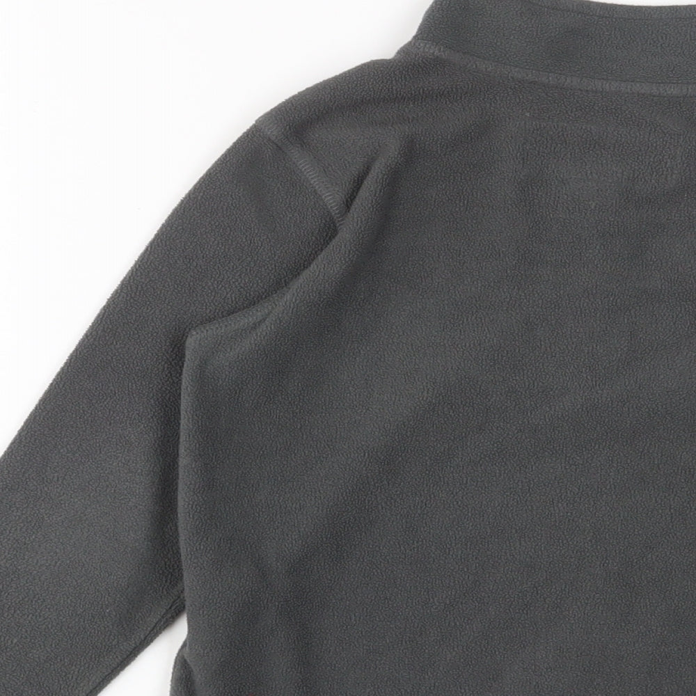 Regatta Boys Grey Polyester Pullover Sweatshirt Size 7-8 Years Zip - Logo, Embroidered