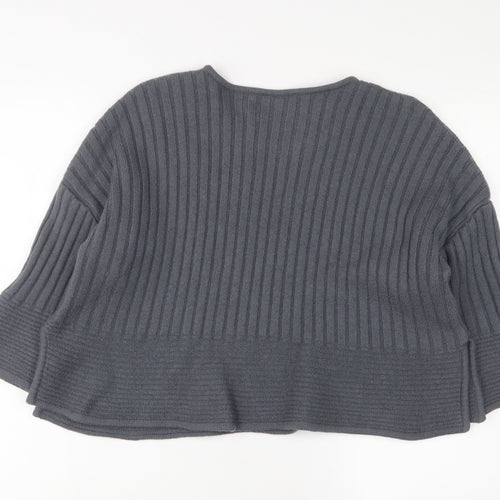 OSKA Womens Grey Crew Neck Wool Pullover Jumper Size M