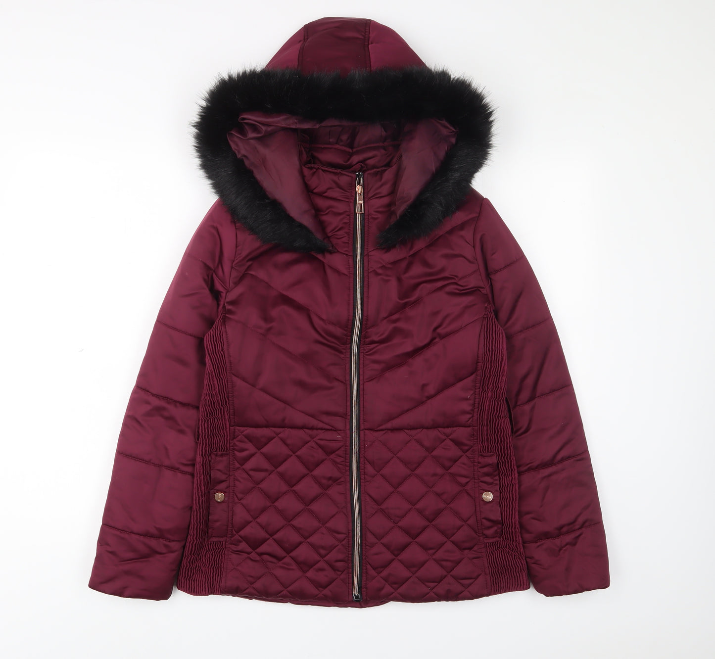 Lipsy Girls Red Basic Coat Coat Size 13 Years Zip - Zip Pockets
