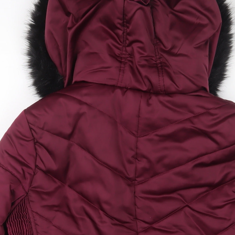 Lipsy Girls Red Basic Coat Coat Size 13 Years Zip - Zip Pockets