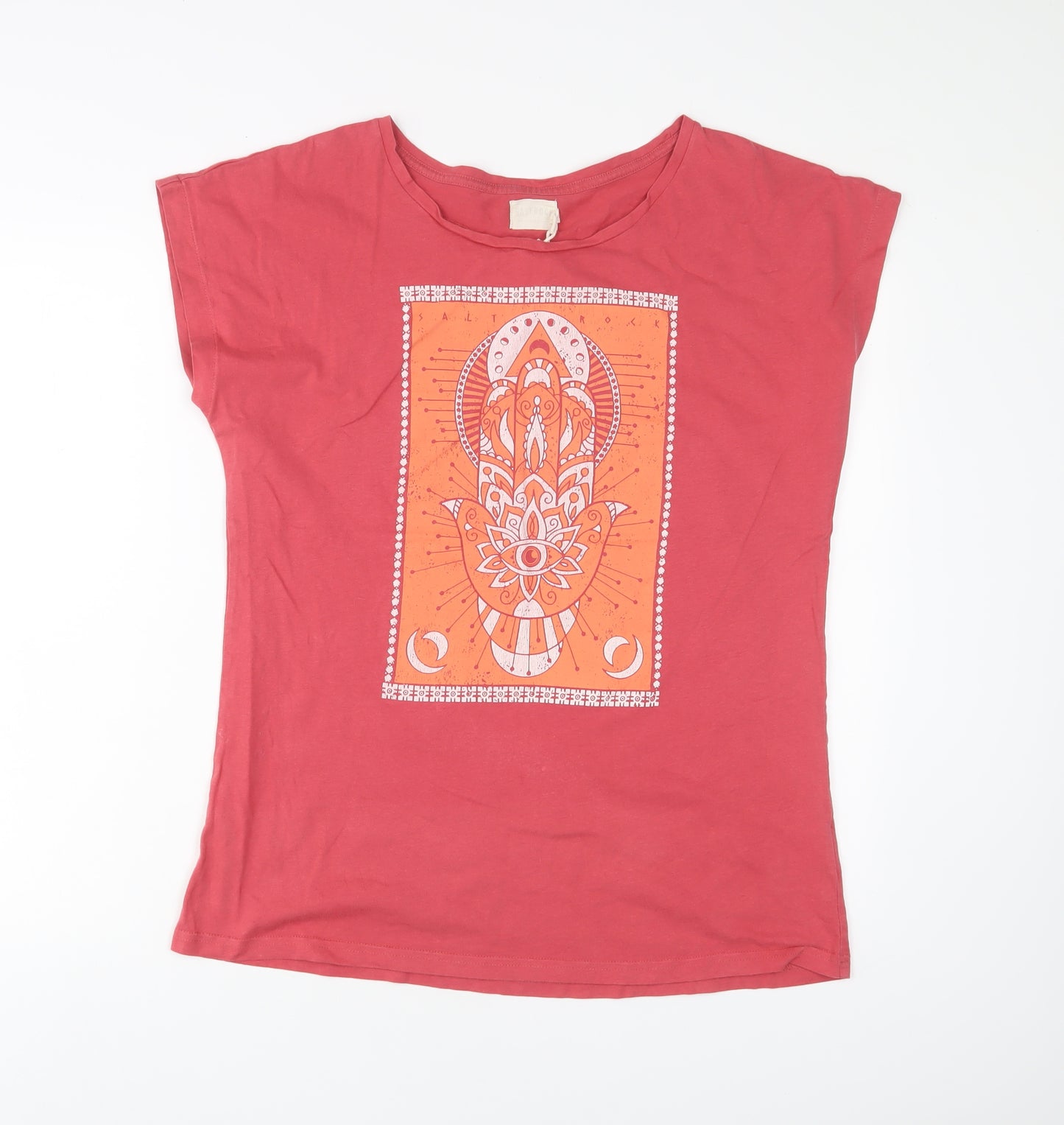 Saltrock Womens Red Cotton Basic T-Shirt Size 16 Boat Neck