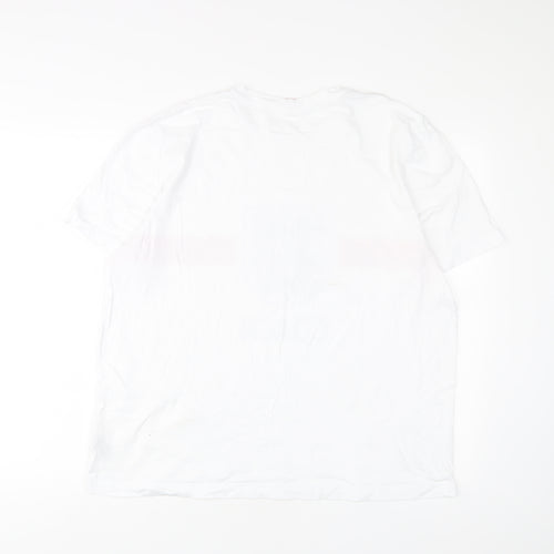 England Mens White Cotton T-Shirt Size L Crew Neck