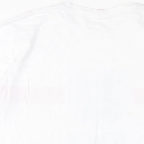 England Mens White Cotton T-Shirt Size L Crew Neck