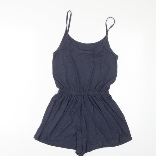 H&M Womens Blue Polyester Playsuit One-Piece Size XS Pullover