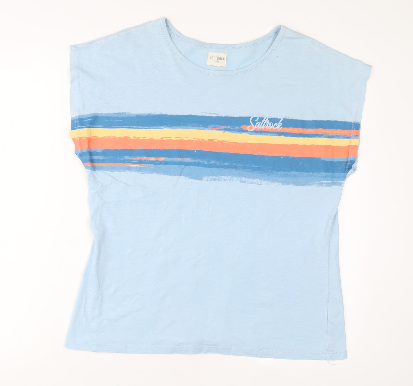 Saltrock Womens Blue Cotton Basic T-Shirt Size 16 Boat Neck
