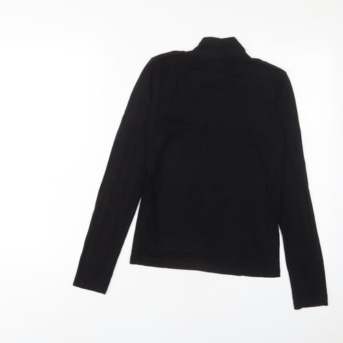 ASOS Womens Black Viscose Basic T-Shirt Size 8 High Neck