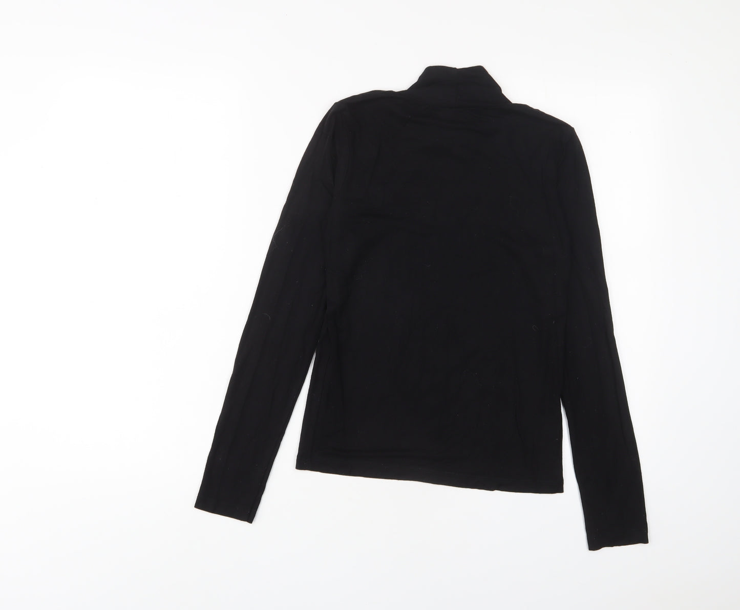 ASOS Womens Black Viscose Basic T-Shirt Size 8 High Neck