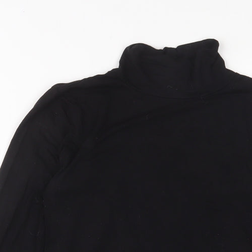ASOS Womens Black Viscose Basic T-Shirt Size 8 High Neck