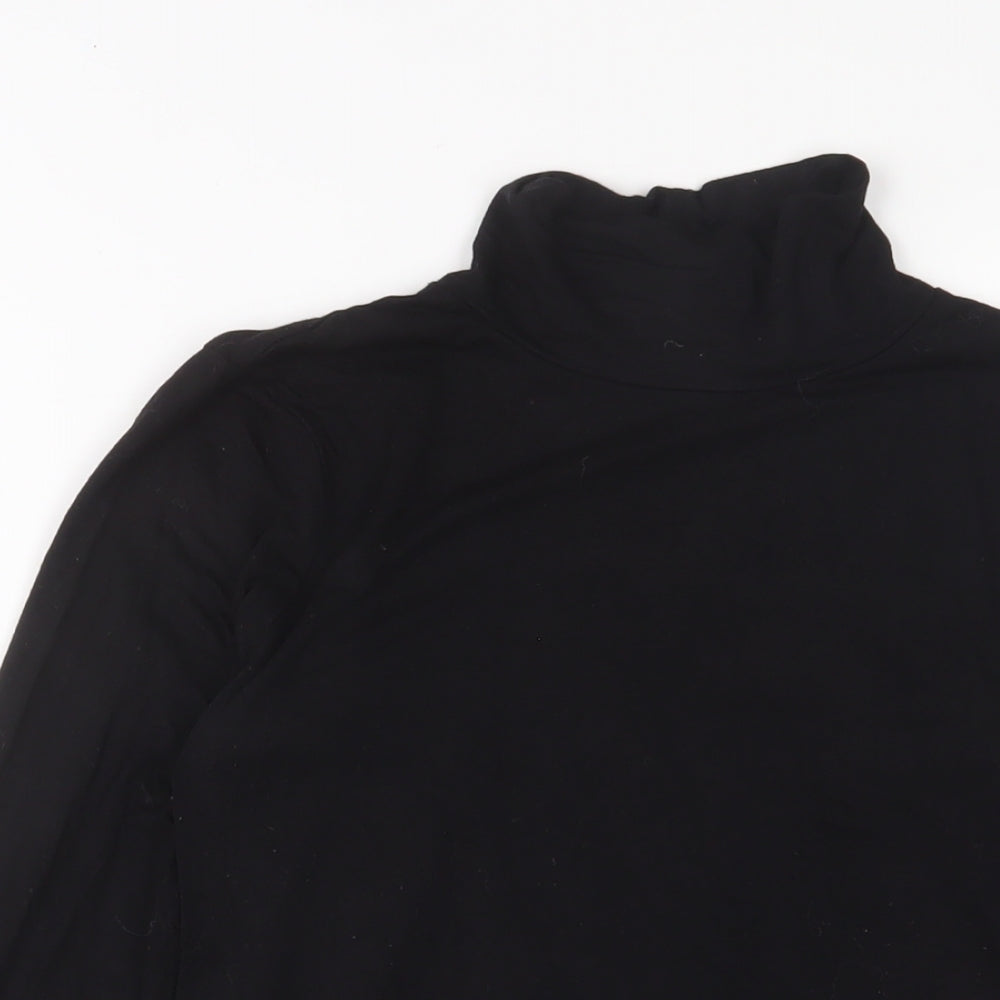 ASOS Womens Black Viscose Basic T-Shirt Size 8 High Neck