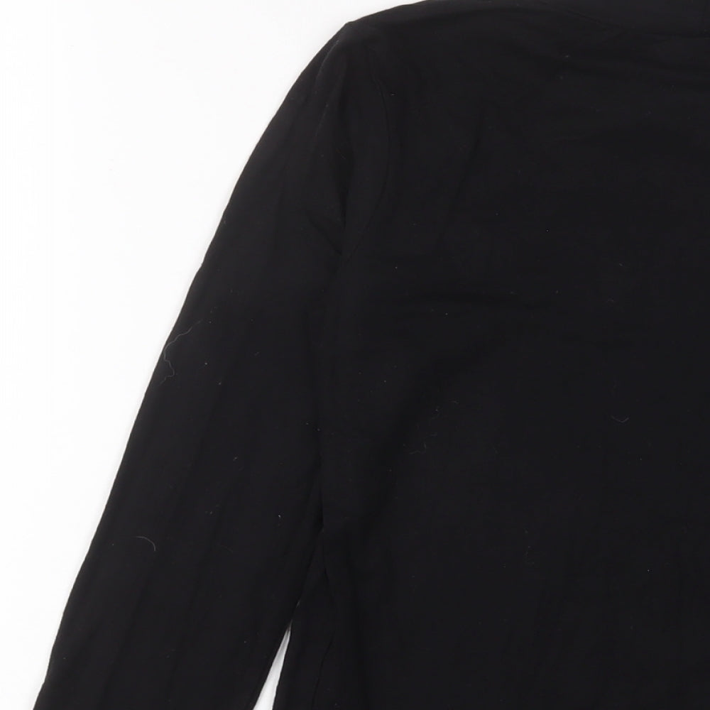 ASOS Womens Black Viscose Basic T-Shirt Size 8 High Neck