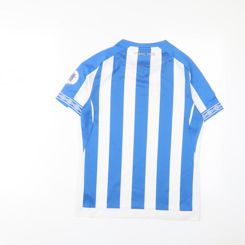 Huddersfield Town Football Club Boys Blue Striped Polyester Basic T-Shirt Size 11-12 Years Crew Neck Pullover