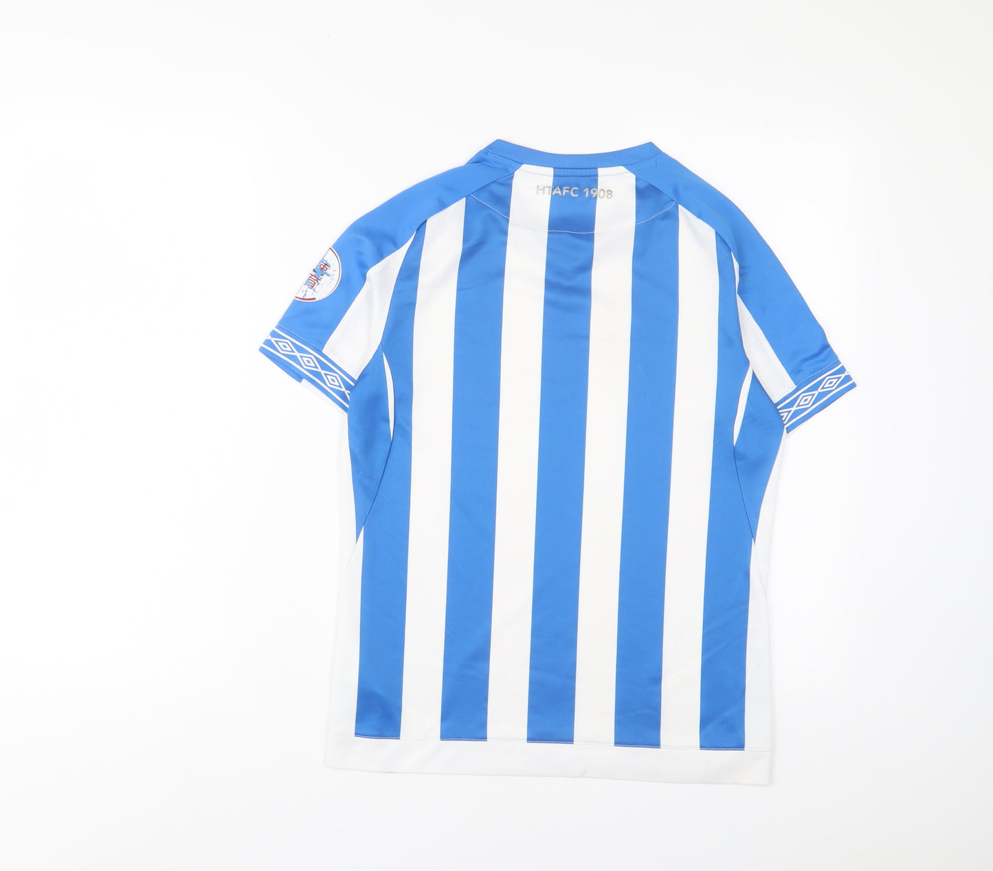 Huddersfield Town Football Club Boys Blue Striped Polyester Basic T-Shirt Size 11-12 Years Crew Neck Pullover