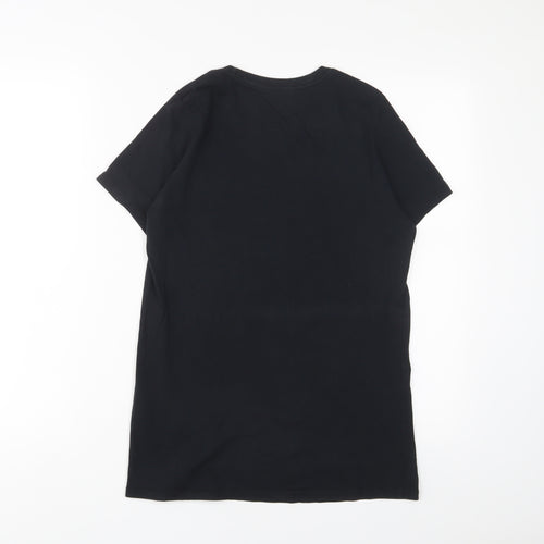 Nike Womens Black Cotton Basic T-Shirt Size M Crew Neck - Logo