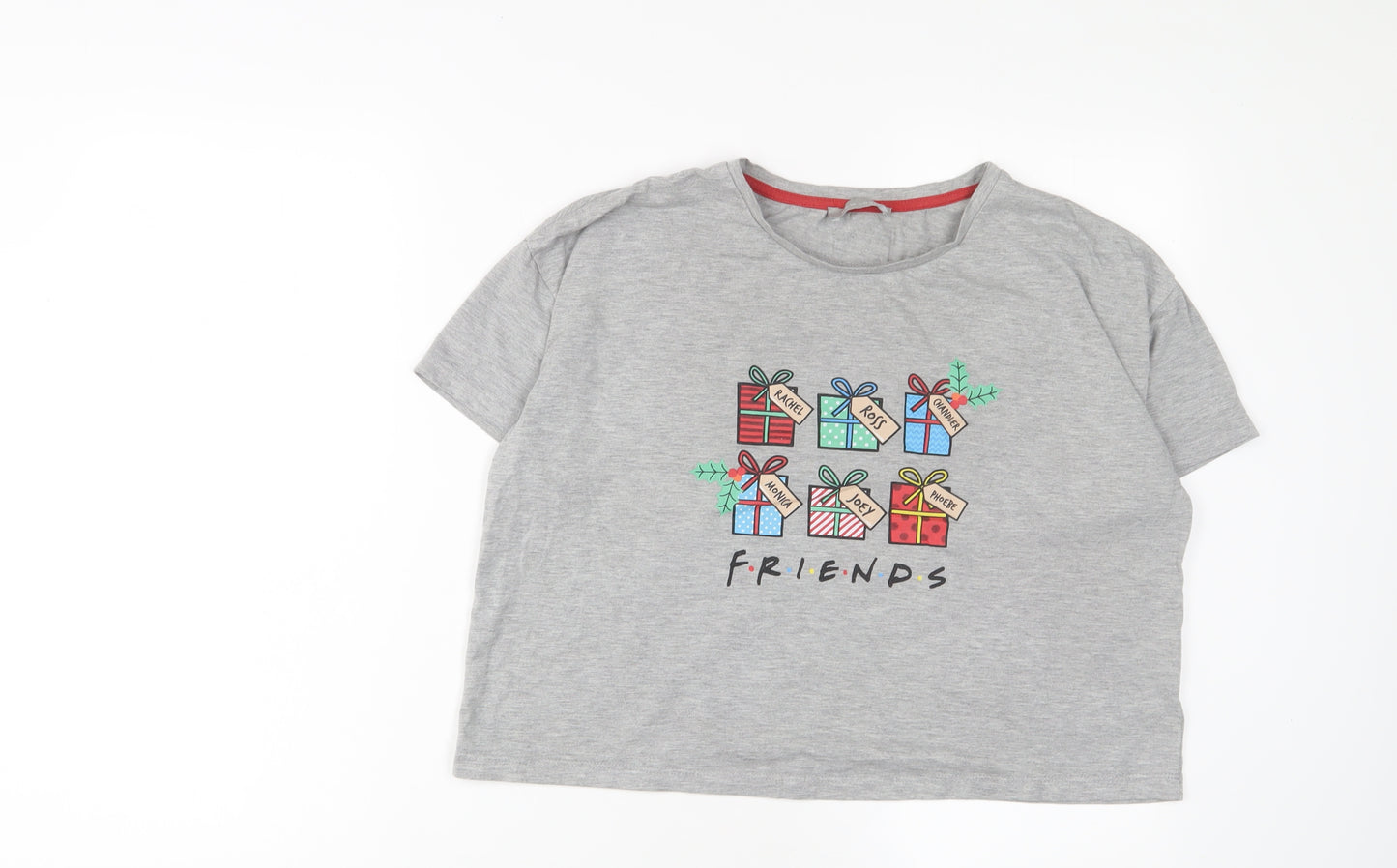 New Look Womens Grey Cotton Basic T-Shirt Size M Crew Neck