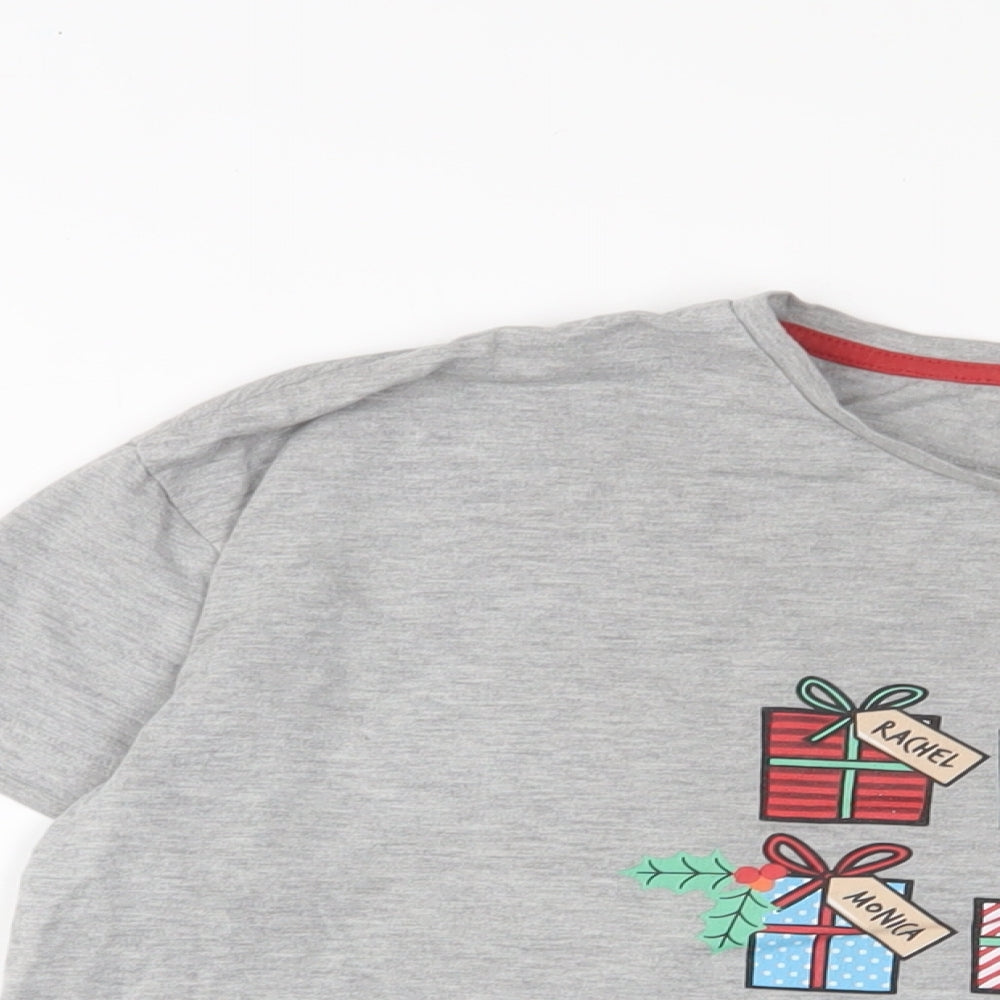 New Look Womens Grey Cotton Basic T-Shirt Size M Crew Neck